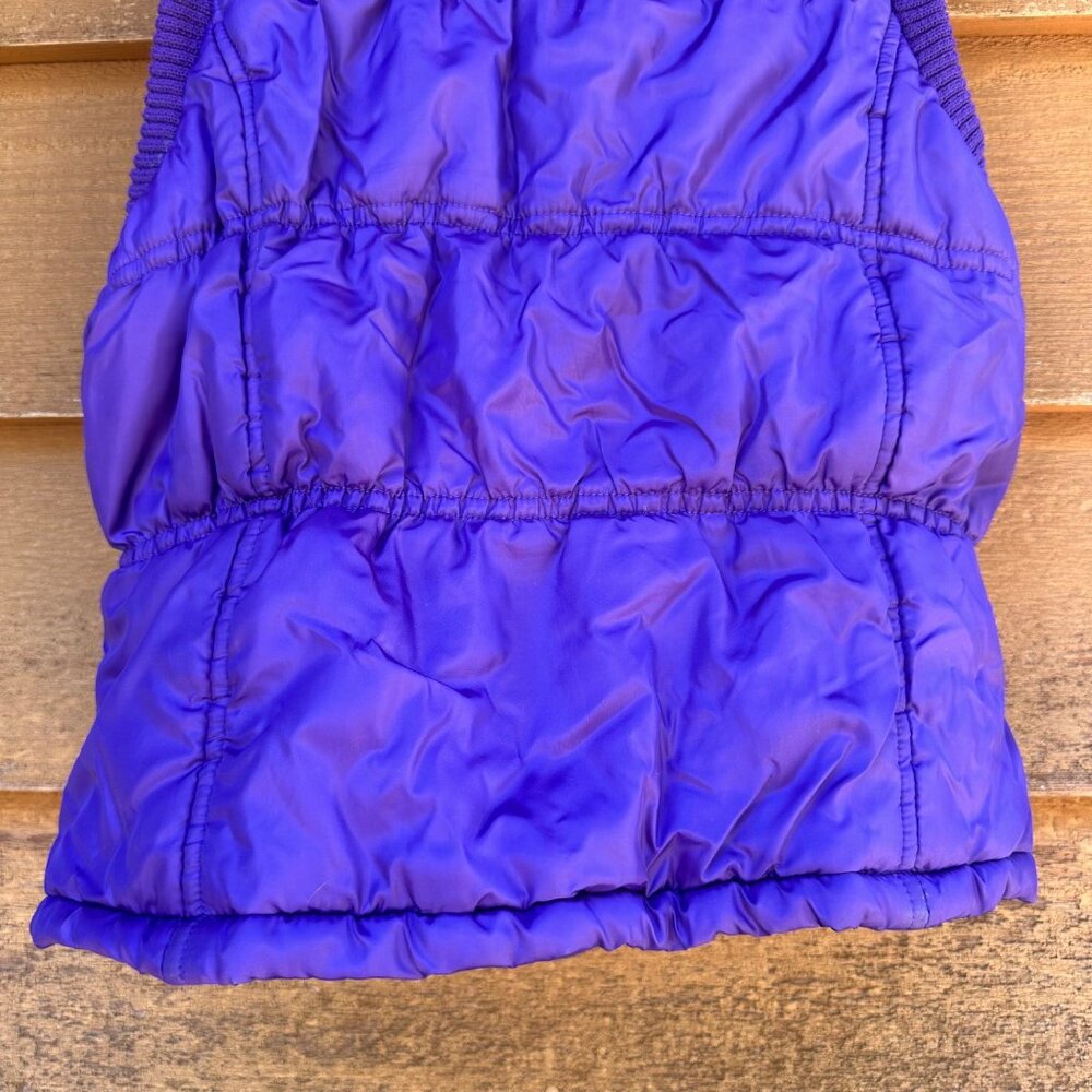 Weatherproof Girls 7/8 Purple Puffer Vest With Plaid Lining - Picture 8 of 8